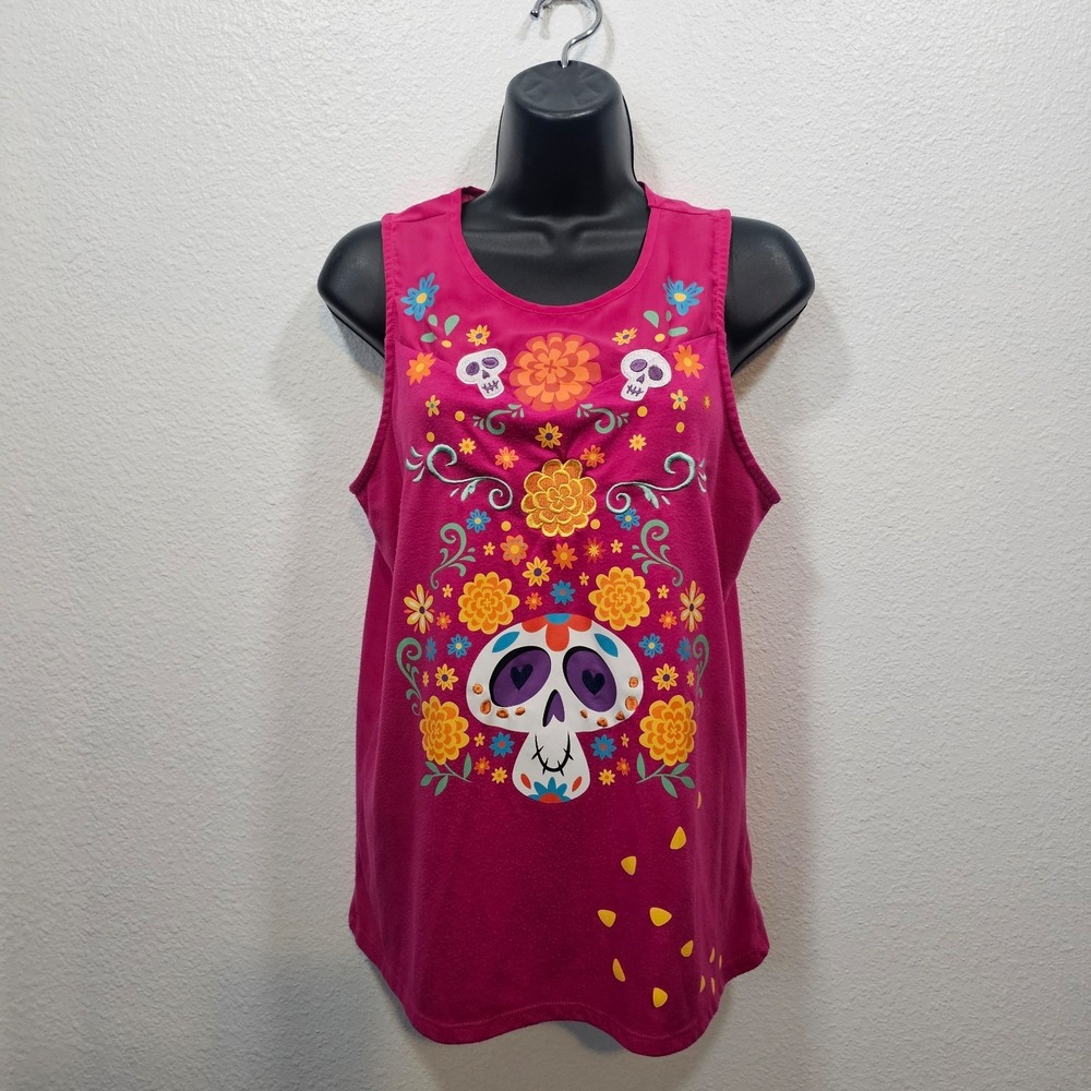 Disney Parks Mexico‎ Coco Floral Tank Top Blouse for Day of the Dead Women's M